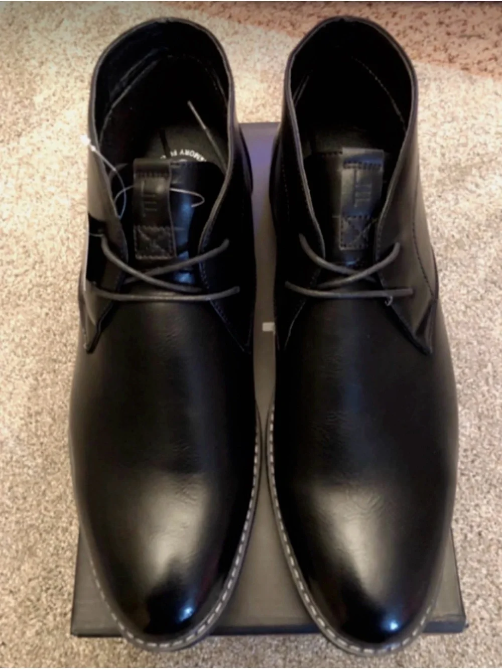 London Fog Black Lace Up Chukka Boots With Memory Foam Sz 9.5